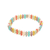 Metal Ball Faceted Beaded Stretch Bracelet