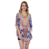 Mixed Print Cover Up Poncho