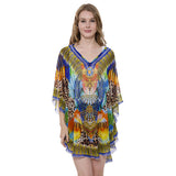 Mixed Print Cover Up Poncho