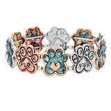 Fur Mama Animal Paw Metal Stretch Bracelet