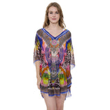 Mixed Print Cover Up Poncho