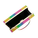Rainbow Bling Rectangle Evening Clutch Crossbody Bag