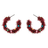 Christmas Tinsel Hoop Earrings