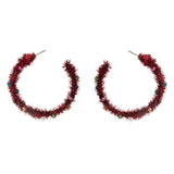 Christmas Tinsel Hoop Earrings