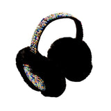 Studded Fluffy Plush Fur Foldable Earmuff