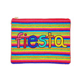 Fiesta Seed Beaded Message Clutch Crossbody Bag