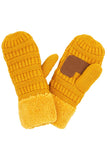 C.C Solid Color Knitted Mitten Gloves