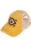 C.C Aztec Patch Distressed Pony Cap