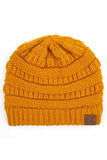 C.C Women's Ribbed Knit Solid Color Beanie