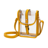 Faux Leather Belt Buckle Pointed Transparent Crossbody Bag