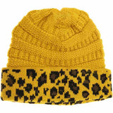 Matching Cuff Leopard Print C.C Beanie