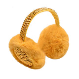 Studded Fluffy Plush Fur Foldable Earmuff