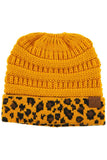 C.C Leopard Cuff Ribbed Beanie