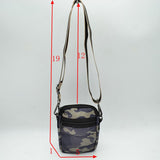 Camouflage Puffer Crossbody Bag Mini Utility Shoulder Bag with Adjustable Strap