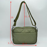 Quilted Puffer Crossbody Bag with Adjustable Webbing Strap