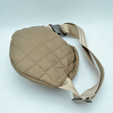 Quilted Puffer Belt Bag with Dual Zipper Pulls and Adjustable Strap