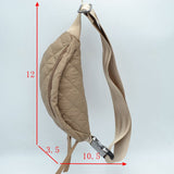 Quilted Puffer Belt Bag with Dual Zipper Pulls and Adjustable Strap
