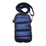Compact Puffer Crossbody Bag Mini Vertical Shoulder Bag with Adjustable Strap