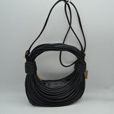 Sculptural Multi-Cord Crescent Bag with Wrapped Knot Details