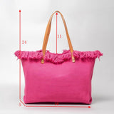 Classic Trapeze Tote Bag with Dual Handles and Ring Detail
