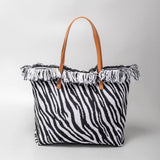 Classic Trapeze Tote Bag with Dual Handles and Ring Detail