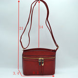 Zipper Detail Women's Crossbody Soft Faux Leather Bag