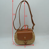 Chic Straw Woven Saddle Bag with Flap & Crossbody Strap