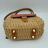 Chic Straw Woven Saddle Bag with Flap & Crossbody Strap