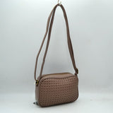 Woven Camera Crossbody Bag with Adjustable Shoulder Strap
