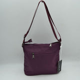 Quilted Crossbody Bag with Front Zipper Pockets and Adjustable Strap