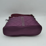 Quilted Crossbody Bag with Front Zipper Pockets and Adjustable Strap
