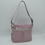 Multi Zipper Crossbody Shoulder Bag with Adjustable Long Strap
