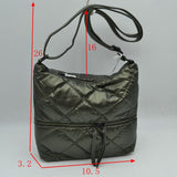 Quilted Crossbody Shoulder Bag with Front Zip Pocket and Adjustable Strap