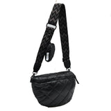 Chevron Strap Puffer Sling Bag | Crossbody Bag with Coin Pouch