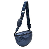 Chevron Strap Puffer Sling Bag | Crossbody Bag with Coin Pouch