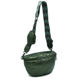 Chevron Strap Puffer Sling Bag | Crossbody Bag with Coin Pouch