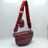 Chevron Strap Puffer Sling Bag | Crossbody Bag with Coin Pouch