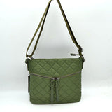 Quilted Crossbody Bag with Curved Zip and Adjustable Strap