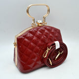 Quilted Top-Handle Handbag with Detachable Shoulder Strap