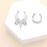 2PCS - Stone Embellished Boho Metal Nose Cuffs