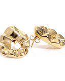 Nathalia Sculpted Hammered Drop Earrings Gold