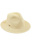 C.C Women's Lurex Paper Straw Panama Sun Hat