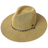 C.C Rhinestone Bugle Bead Trim Panama Hat
