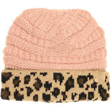 KIDS Matching Cuff Leopard Print C.C Beanie