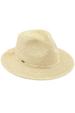 C.C Lurex Straw Panama Sun Hat