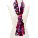 6PCS - Satin Striped American Flag Pattern Print Scarf