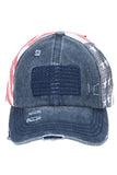 C.C Women's American Flag Mesh Back Trucker Hat Ponytail Cap 4th of July