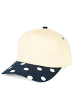 C.C Big Polka Dot Pattern Print Brim Two Tone Trucker Hat