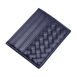 Faux Leather Basket Weave Card Holder Wallet