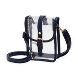 Faux Leather Belt Buckle Pointed Transparent Crossbody Bag